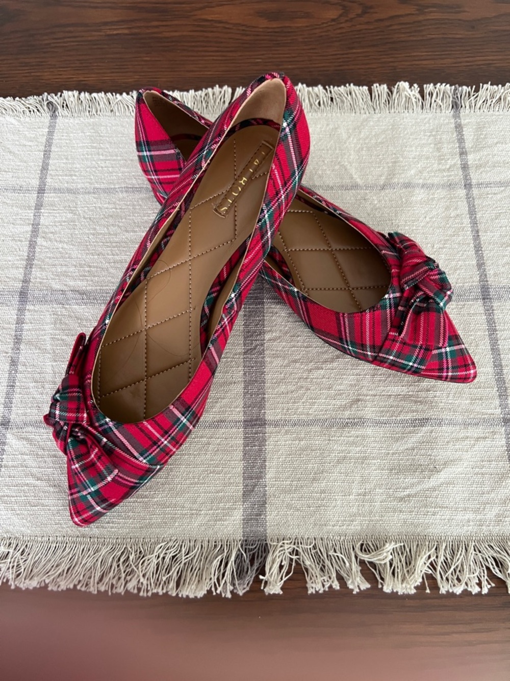 Talbots Portia Bow Flats in Cider Plaid - Picture 3 of 11
